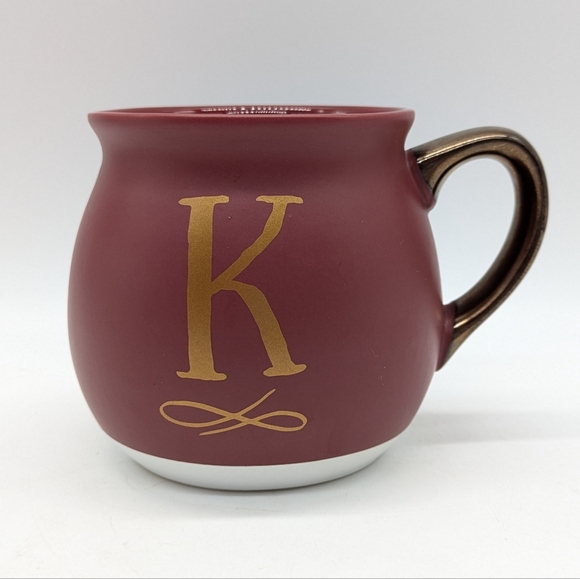 Threshold Maroon Gold Letter K Monogram Coffee Mug - Picture 1 of 8